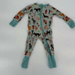 Emerson & Friends 3-6 Month Bamboo Zippered Pajamas Footless Dog Print Neutral